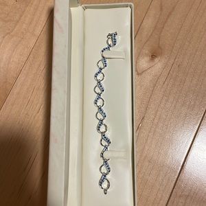 Created sapphire and sterling silver bracelet